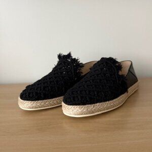 TODS SLIP-ONS IN FABRIC AND LEATHER - BLACK